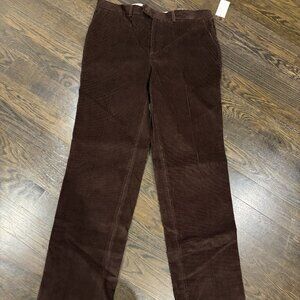 Ralph Lauren Chocolate Brown Corduroy Flat Front Pants - 36x34
